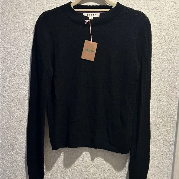 Boden Diane Pointelle Sweater in Black Size S - Picture 5 of 5